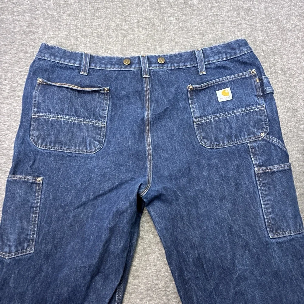 Carhartt Logger Jeans 42x32 Denim Double Knee Work Pants‎ Rare Distressed